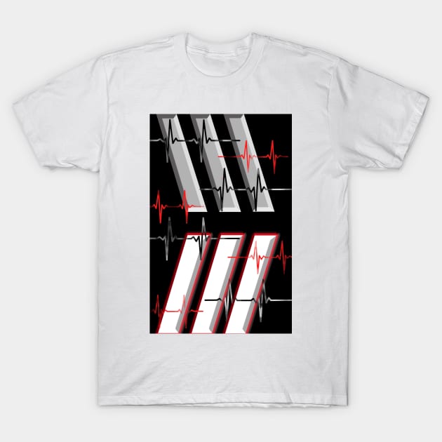 Piano Heartbeart T-Shirt by OutPsyder